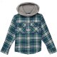 L.L.Bean Fleece Lined Flannel Shirt Hooded Plaid (Little Kids) Dress Gordon ID-SoafpOxp