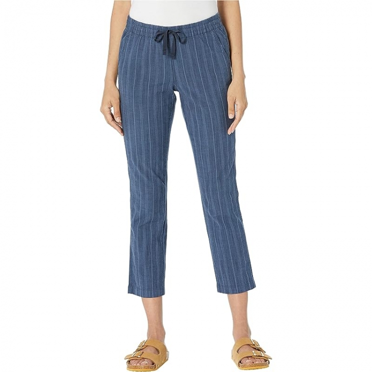 L.L.Bean Lakewashed Chino Pull-On Chambray Stripe Pants Ankle Dark Indigo ID-sfieQJy4 - Click Image to Close