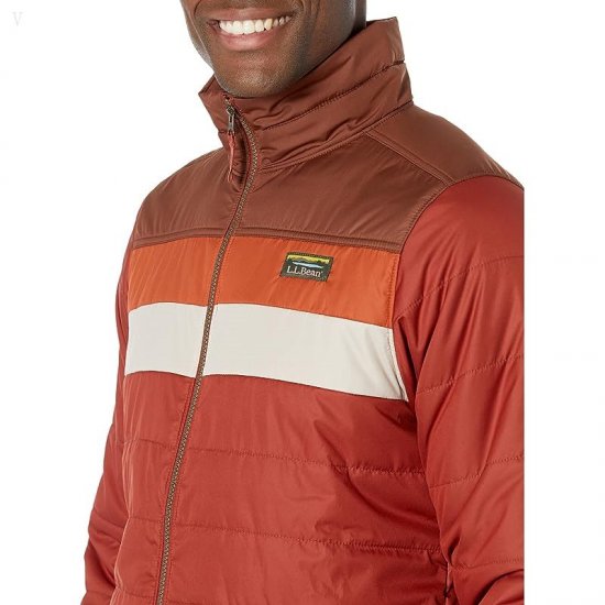 L.L.Bean Mountain Classic Puffer Jacket Color-Block - Tall Dark Russet/Dark Barley ID-obxTcW6d
