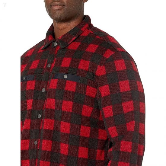 L.L.Bean Sweater Fleece Shirt Jac Print Regular Buffalo Plaid Garnet ID-iz1xUJIP