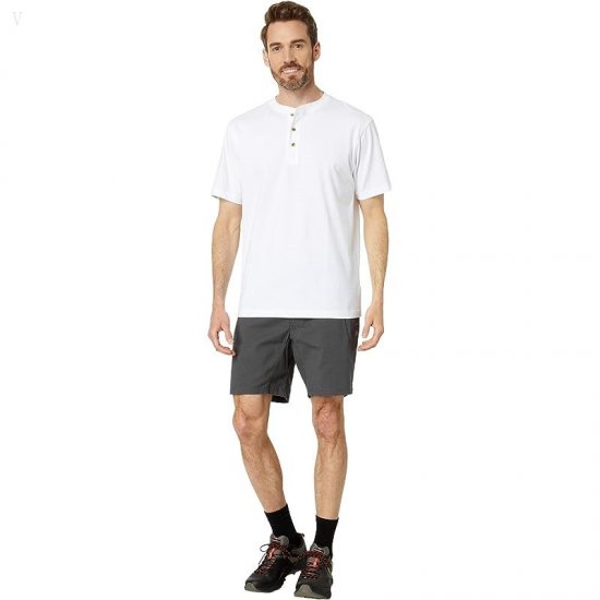 L.L.Bean Carefree Unshrinkable Henley T-Shirt Short Sleeve White ID-DvUaPihM