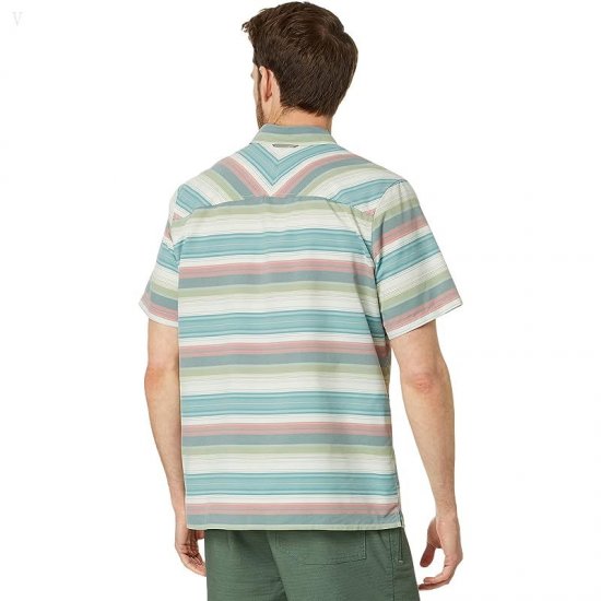 L.L.Bean SunSmart Cool Weave Woven Shirt Stripe Short Sleeve Deep Azure Stripe ID-Ghy4kLV4