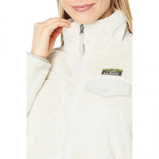 L.L.Bean Hi-Pile Fleece Full Zip Jacket Sailcloth Heather/Oyster ID-RhlSLNPI