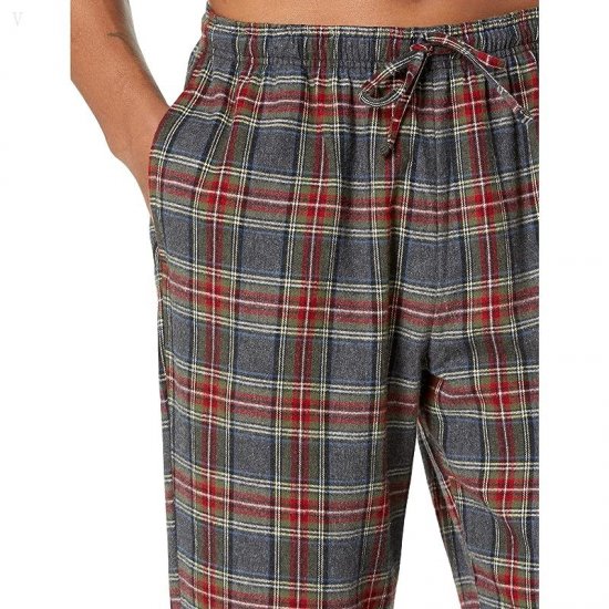 L.L.Bean Scotch Plaid Flannel Sleep Pants Tall Grey Stewart ID-fikDLWBg