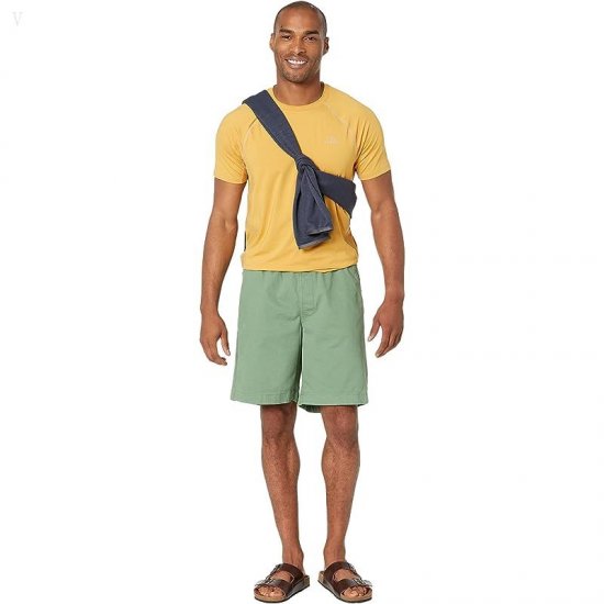 L.L.Bean Lakewashed Stretch Pull-On Khaki Shorts Light Everglade ID-R6SvS5PG