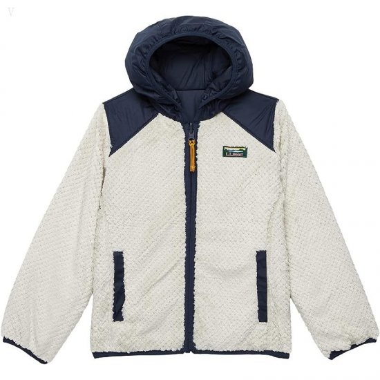 L.L.Bean Mountain Bound Reversible Hooded Jacket (Little Kids) Carbon Navy/Soapstone ID-s37EDhlV