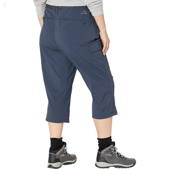 L.L.Bean Plus Size Tropicwear Capri Pants Carbon Navy ID-W5BW08NZ