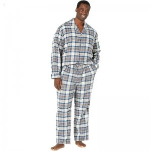 L.L.Bean Scotch Plaid Flannel Pajamas Tall Indigo Tartan ID-dPrYeTHv