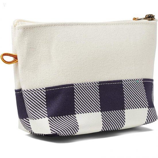 L.L.Bean Maine Canvas Zip Pouches Bright Navy Buffalo ID-0Lm1fOfs