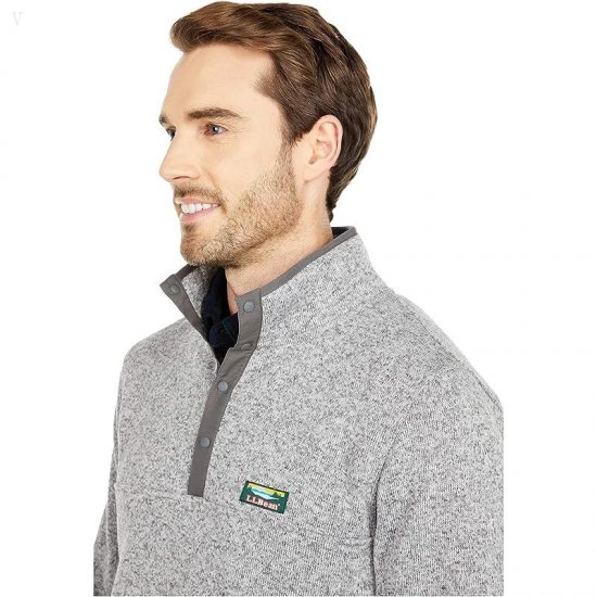 L.L.Bean Sweater Fleece Pullover Grey Heather ID-jX1GVirZ