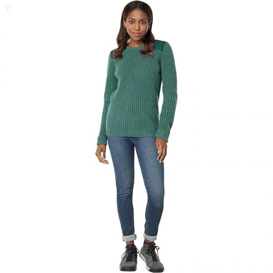 L.L.Bean Commando Crew Neck Sweater Soft Spruce Heather ID-XO9slrhV