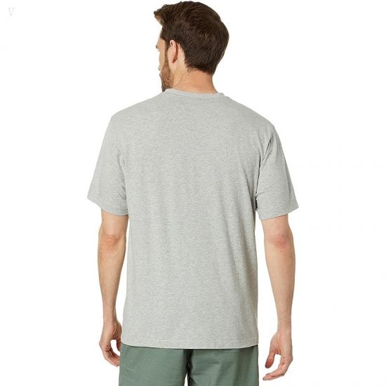 L.L.Bean Carefree Unshrinkable Henley T-Shirt Short Sleeve Gray Heather ID-lOS4M4Ws