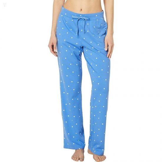 L.L.Bean Super Soft Shrink-Free Button Front Pajama Set Print Arctic Blue Medallion Dot ID-Jg0G6GfI