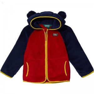 L.L.Bean Hi-Pile Fleece Color-Block Jacket (Toddler) Bright Navy/Dark Red ID-ZfthEx20
