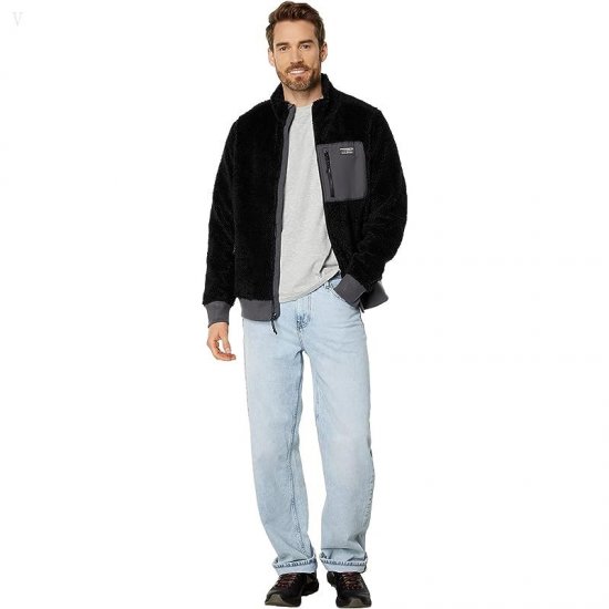 L.L.Bean Bean\'s Sherpa Fleece Jacket Regular Black/Alloy Gray ID-edTLsyoe