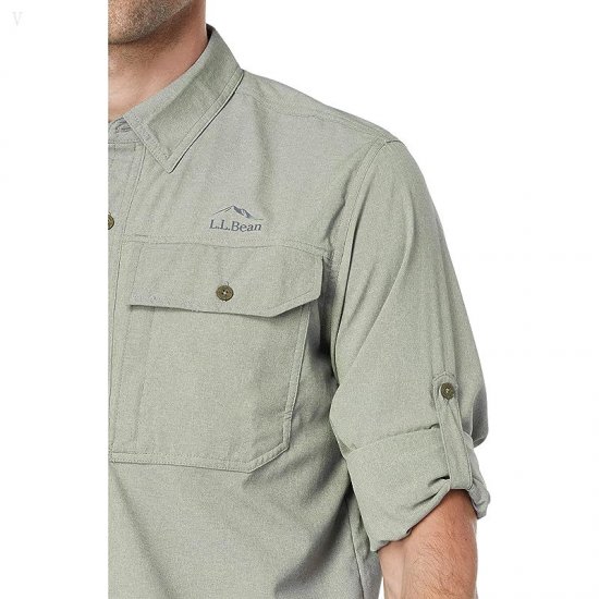 L.L.Bean No Fly Zone Shirt Long Sleeve Deep Olive ID-BYovWKbb