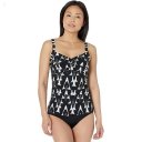 L.L.Bean Slimming Swimwear Tankini Top Print Black Ikat ID-n3FBLrs9