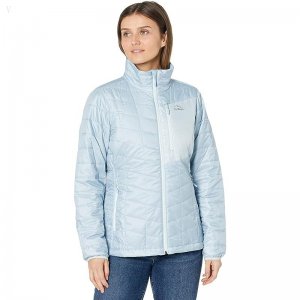 L.L.Bean Petite Primaloft Packaway Jacket Foggy Blue/Pale Sky Blue ID-XEo5oigc
