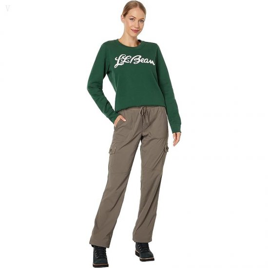 L.L.Bean 1912 Crew Neck Sweatshirt Logo Camp Green Script Logo ID-U71eFhBn