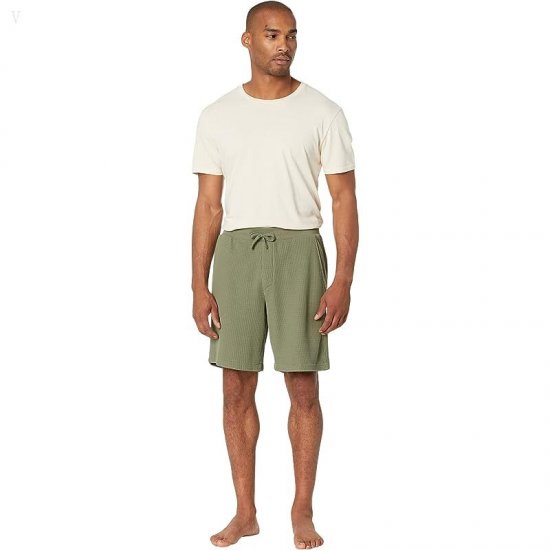 L.L.Bean Comfort Waffle Lounge Shorts Deep Olive ID-CyOfSLJ0
