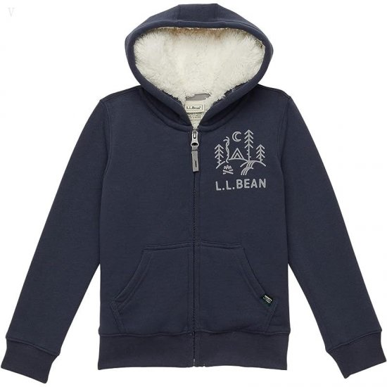 L.L.Bean Sherpa-Lined Hoodie (Little Kids) Carbon Navy ID-5vRnlGBj