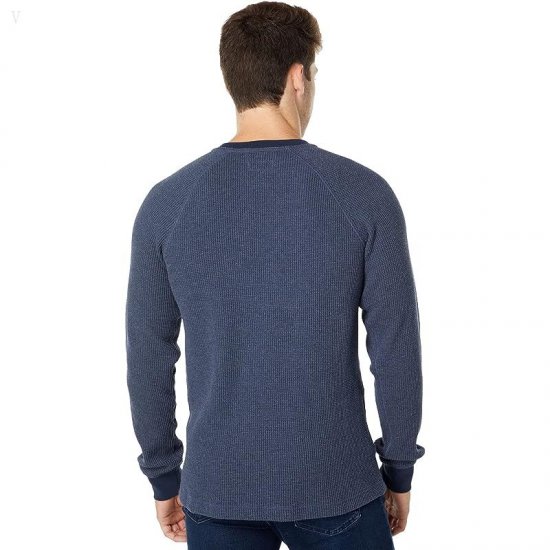 L.L.Bean Signature Waffle Crew Regular Indigo Heather ID-2CuZiTdQ