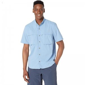 L.L.Bean Tropicwear Shirt Short Sleeve Soft Blue ID-7hG78TbO