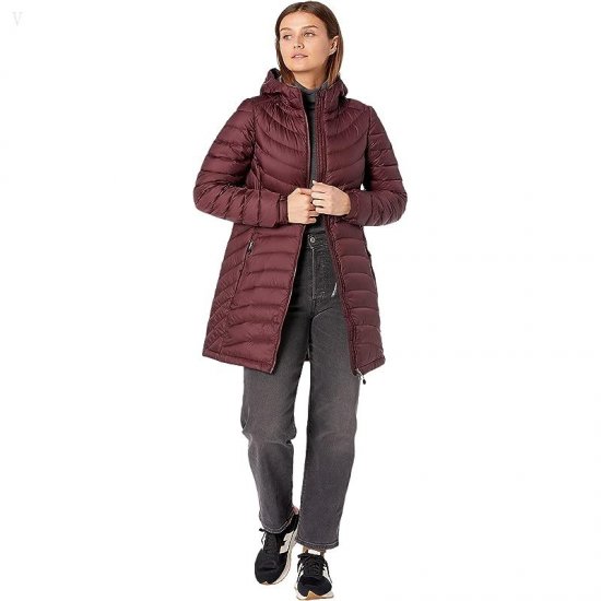L.L.Bean Petite Ultralight 850 Down Hooded Coat Dark Plum ID-uqei0A8v