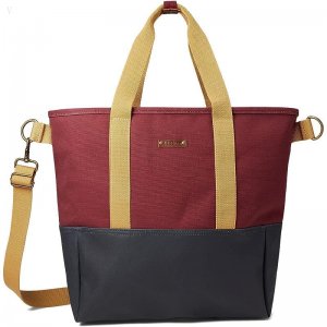 L.L.Bean Nor'Easter Tote Bag Classic Navy/Burgundy/Canyon Khaki ID-EEPbr6xu