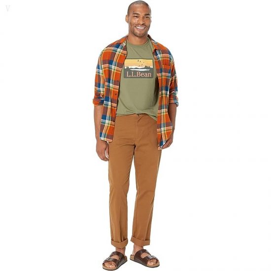 L.L.Bean Hunter\'s Graphic Tee Deep Olive ID-S30SOWtu