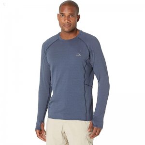 L.L.Bean Midweight Base Layer Crew Long Sleeve - Tall Carbon Navy ID-j2Zhmlmo