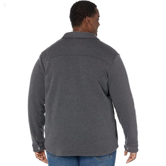 L.L.Bean Sweater Fleece Shirt Jacket - Tall Charcoal Gray Heather ID-GYOQIY45