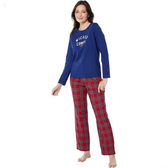 L.L.Bean Camp Pajama Set Deep Marine Blue ID-i44mOk5g