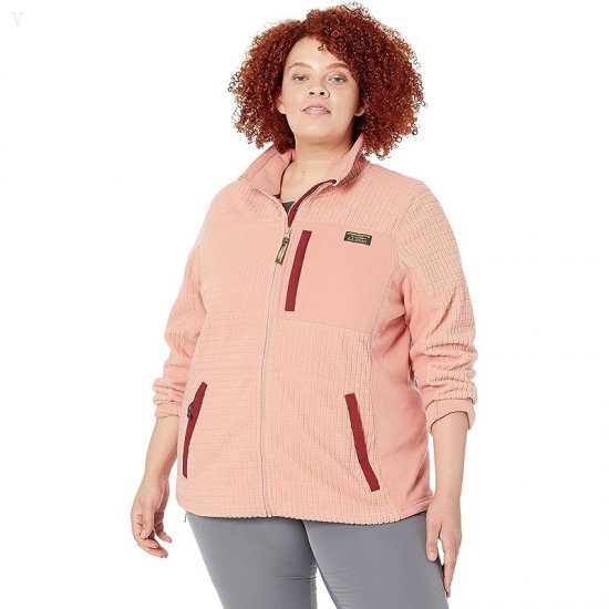 L.L.Bean Plus Size Mountain Classic Windproof Fleece Jacket Soft Cayenne ID-0lyZPDr3