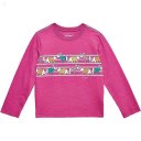 L.L.Bean Graphic Tee Glow in the Dark Long Sleeve (Big Kids) Sugar Plum Animal Stripe ID-l1dz0L0b