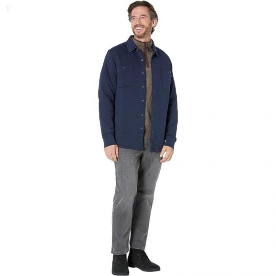L.L.Bean Quilted Snap Overshirt Regular Classic Navy ID-SDwdMrBk