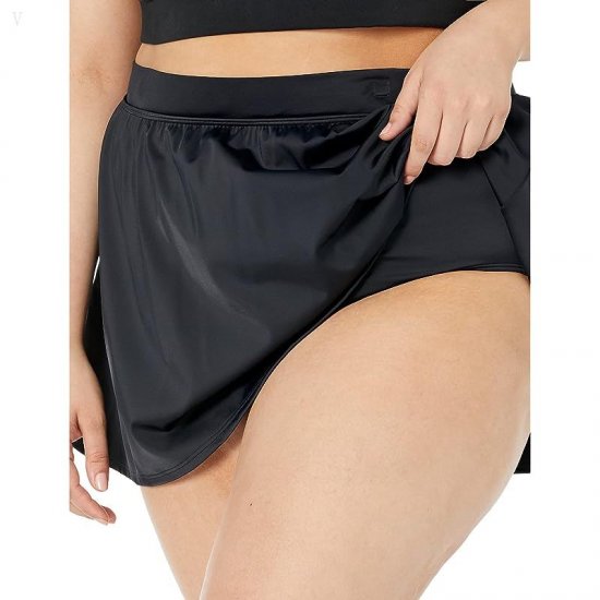 L.L.Bean Plus Size BeanSport Skirted Bottoms Black ID-HzZjYg0c