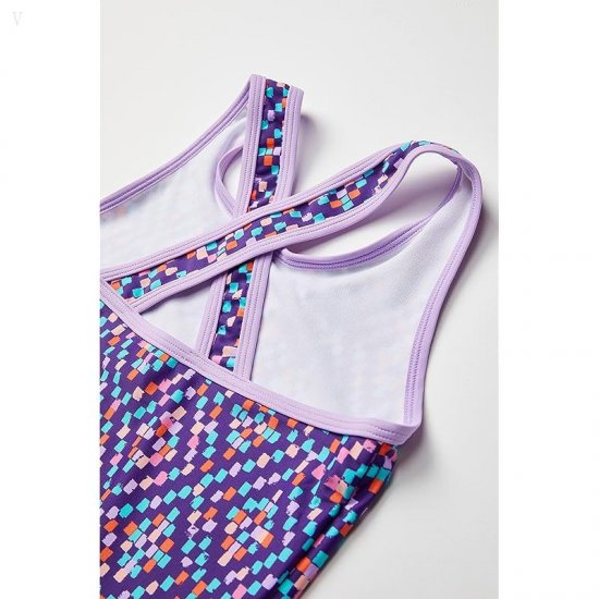 L.L.Bean Watersports Swim Tankini Shorts (Big Kids) Rich Purple Geo ID-maYfcYnH