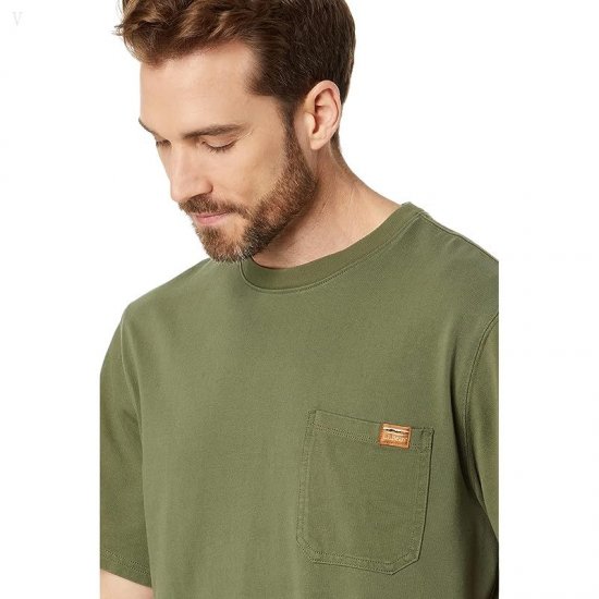 L.L.Bean BeanBuilt Cotton Pocket Tee Short Sleeve Deep Olive ID-o9DjMdeu