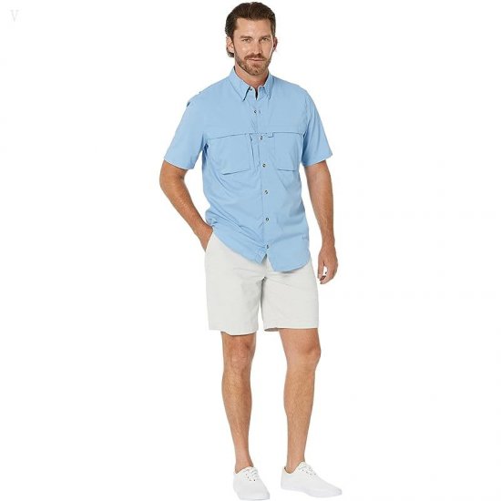 L.L.Bean Tropicwear Shirt Short Sleeve - Tall Soft Blue ID-ccf9BALB