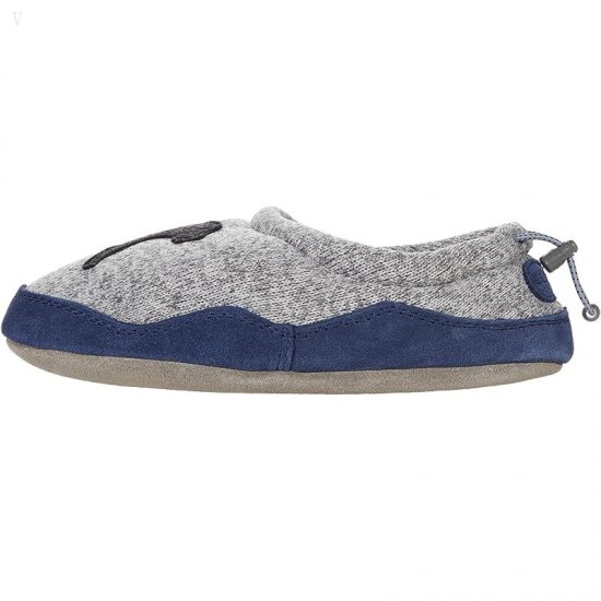 L.L.Bean Sweater Fleece Slipper Motif (Toddler/Little Kid/Big Kid) Gray Heather Dog ID-FlJVEKID