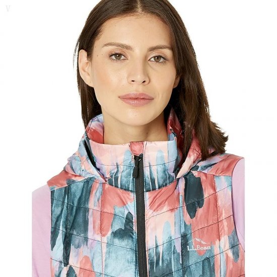 L.L.Bean Primaloft Packaway Long Vest Print Carbon Navy Paintbrush Camo ID-pZR63DAx
