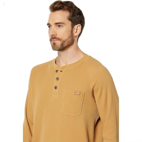 L.L.Bean BeanBuilt Waffle Henley Barley ID-boKPH4Ti