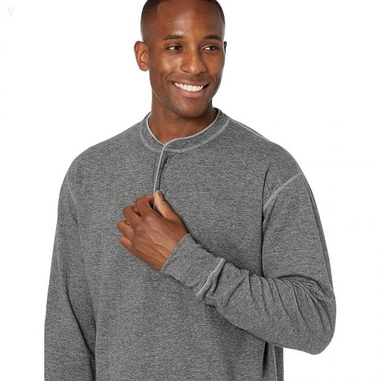 L.L.Bean River Driver Shirt Long Sleeve Henley Regular Charcoal ID-mJHjNJSK