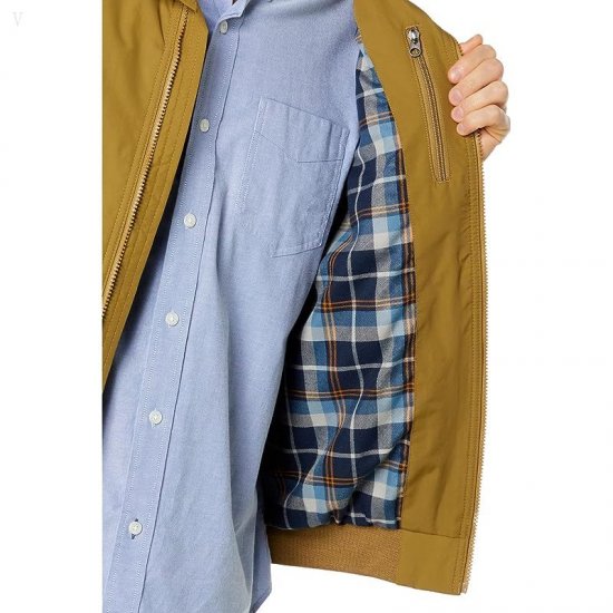 L.L.Bean Warm-Up Jacket Flannel Lined Regular Fatigue Green ID-hd6tfUWg