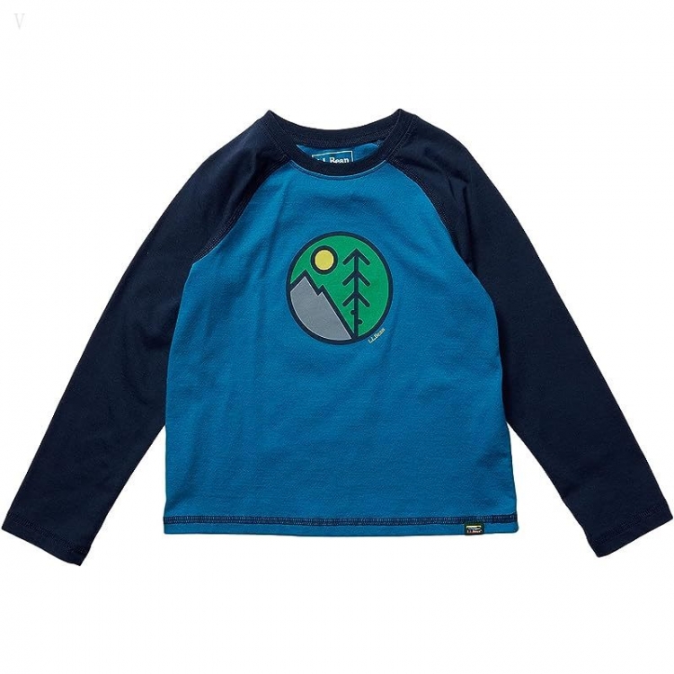 L.L.Bean Organic Baseball Tee (Little Kids) Astral Blue Circle ID-8gOcc7p1 - Click Image to Close