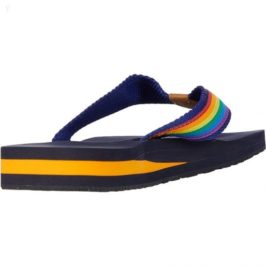 L.L.Bean Classic Maine Isle Flip-Flop 3 Motif Rainbow Stripe/Indigo Ink ID-q4C8LHvi