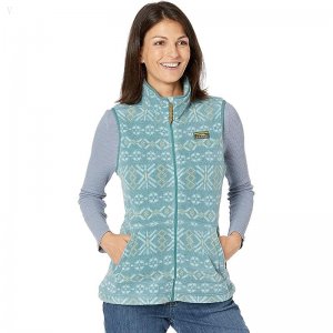 L.L.Bean Mountain Classic Fleece Vest Print Soft Spruce Fair Isle ID-s8mK4LAM