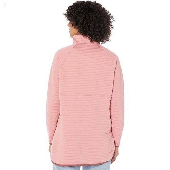 L.L.Bean Airlight Asymmetric 1/4 Zip Tunic Blush Heather ID-cQsgrbuR