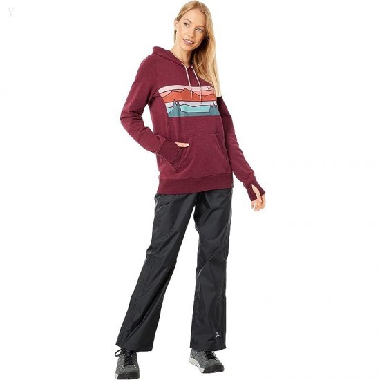 L.L.Bean Bean\'s Cozy Camp Hoodie Graphic Deep Port Heather Colorbars ID-05ETe2aE